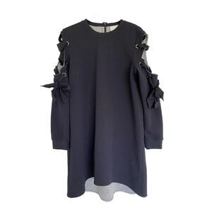 Prose & Poetry Cold Shoulder Lace-Up Sleeve Shift Sweatshirt Dress Size M USA